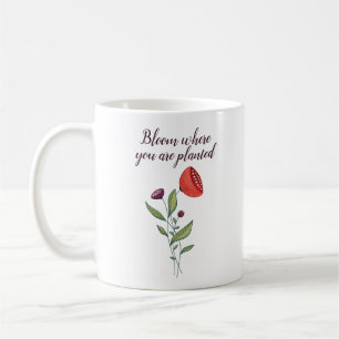 Blühen, wo man minimale wilde Blume pflanzt Kaffeetasse