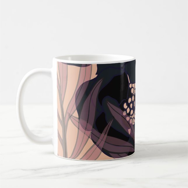 Blühende abstrakte Eleganz, künstlerischer Hinterg Kaffeetasse (Links)