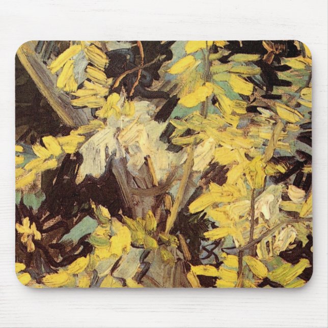 Blühende Akacia Branches von Vincent van Gogh Mousepad (Vorne)