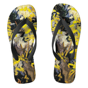 Blühende Akazienzweige (1890) Vincent Van Gogh Flip Flops