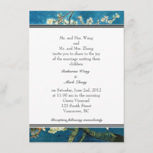 Blühende Almond Tree Hochzeitseinladung. Einladung