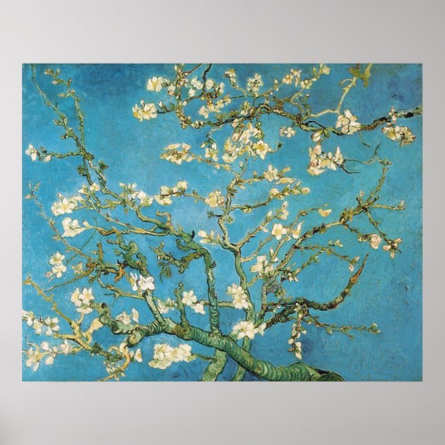 Blühende Almond Tree Vincent van Gogh Poster (Vorne)