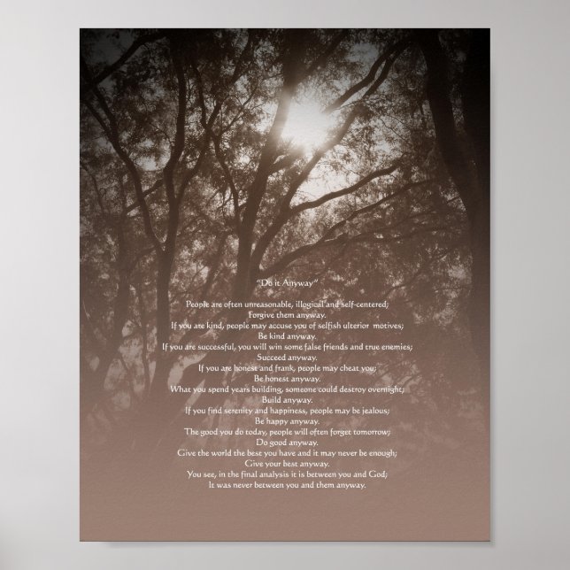 Blühende Bäume "Mach es auf jeden Fall" Untertext Poster (Vorne)
