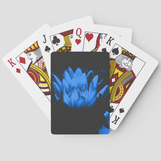 Blühende Blaue Wasserlilie Lotus Blume Spielkarten (Rückseite)