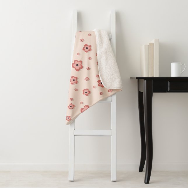 Blühende Bliss Orangefarbene kleine Sherpa Blanket Sherpadecke (Beispiel)