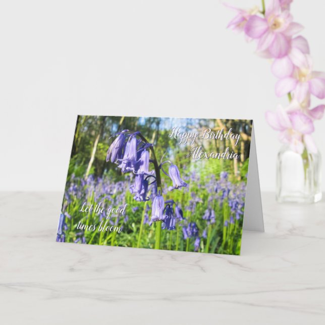 Blühende Bluebells - Personalisierte Geburtskarte Karte (Orchidee)
