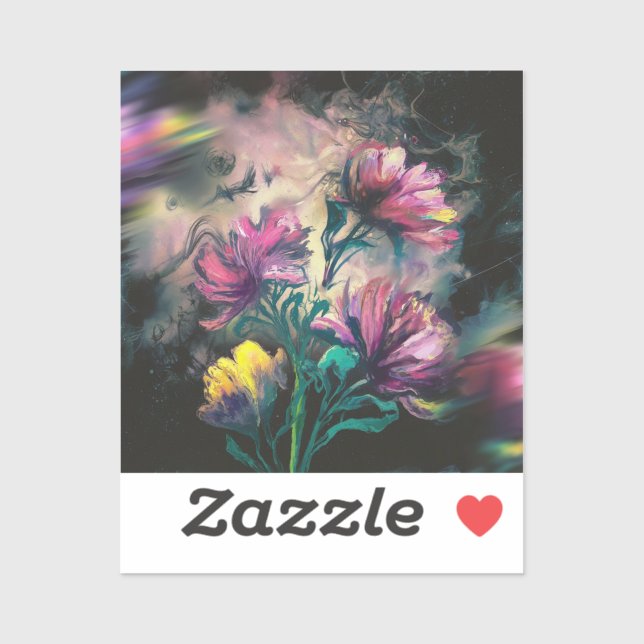 Blühende Blume Aufkleber (Blatt)