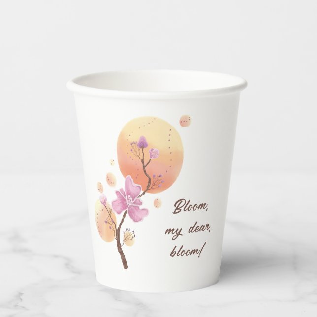 blühende Blume für sie Pappbecher (Vorderseite)