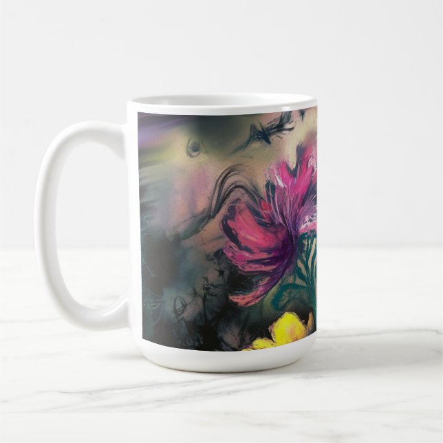 Blühende Blume Kaffeetasse (Links)
