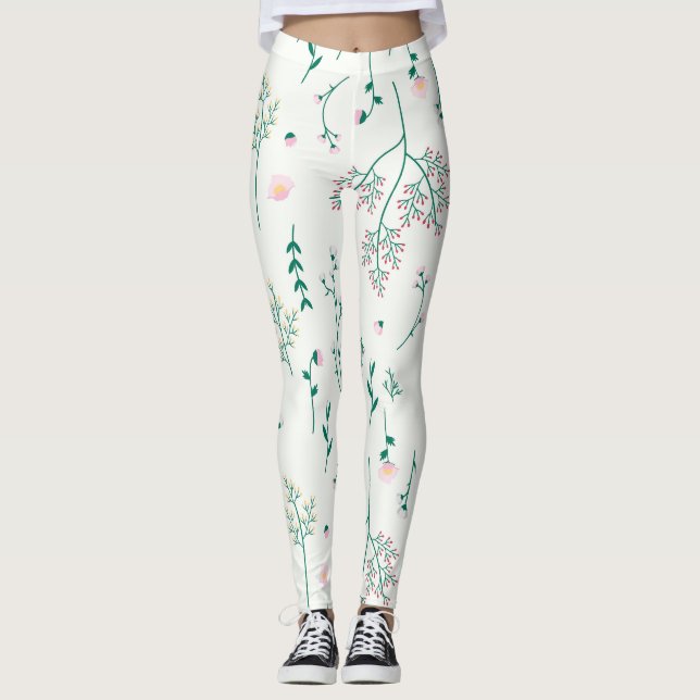 Blühende Blume Leggings (Vorderseite)