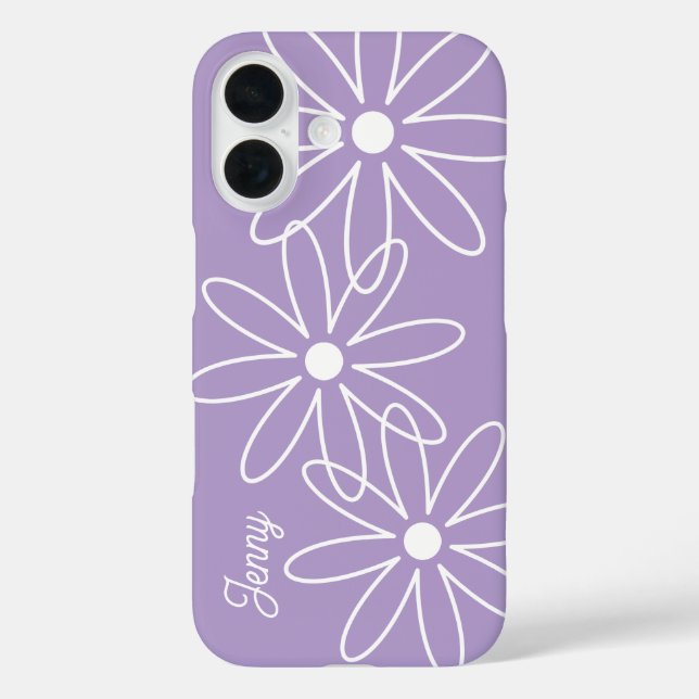 Blühende Blume moderne Lavendel lila iPhone 16 Hülle (Rückseite)