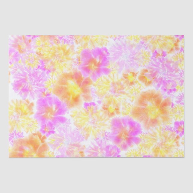 Blühende Blume Muster der Shibori-Gefärbte Krawatt Seidenpapier (Vorderseite)