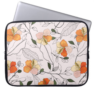 Blühende Blume. Realistischer abgeschiedener nahtl Laptopschutzhülle