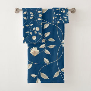 blühende Blume Retrostil Badhandtuch Set