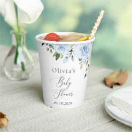 Blühende Blumen, Grünpflanzen, Boho, Babydusche Pappbecher