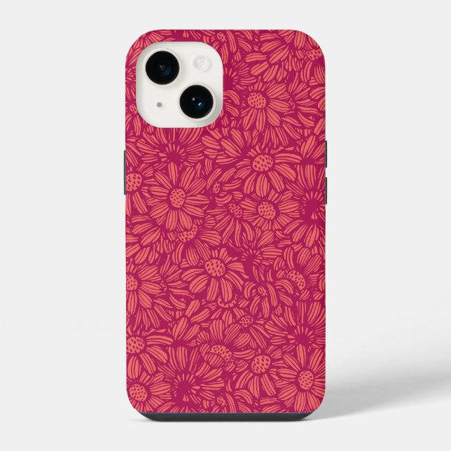 Blühende Blumen iPhone 14 Hülle (Rückseite)