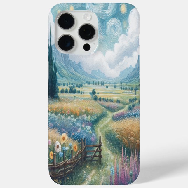 Blühende Blumen und Berge Case-Mate iPhone Hülle (Rückseite)