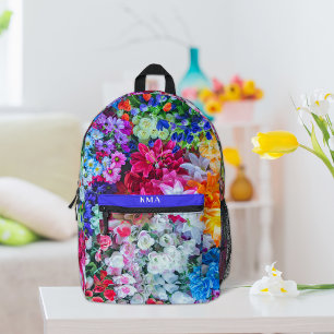 Blühende Blumengartenmonogramm Bedruckter Rucksack