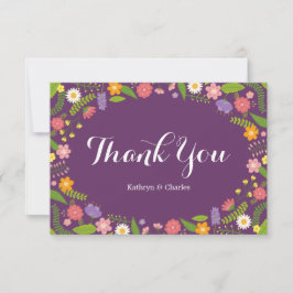 Blühende Blumengestelle Rustikale Gartenhochzeit Dankeskarte