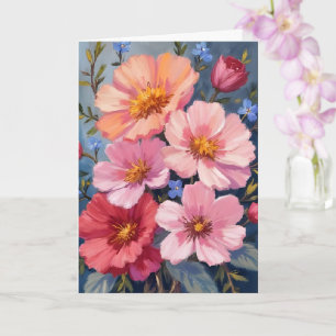 Blühende Blütenblätter   Florale Aquarellmalerei K Karte