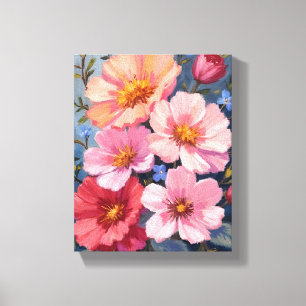 Blühende Blütenblätter   Florale Aquarellmalerei Leinwanddruck