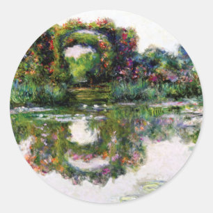 Blühende Bögen von Claude Monet Runder Aufkleber
