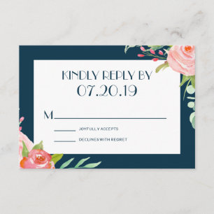 Blühende Botanicale   RSVP-Hochzeitkarte RSVP Karte