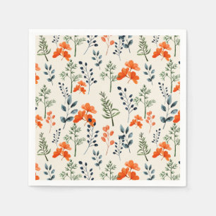 Blühende Botanicals Orange Grüne Branche Serviette