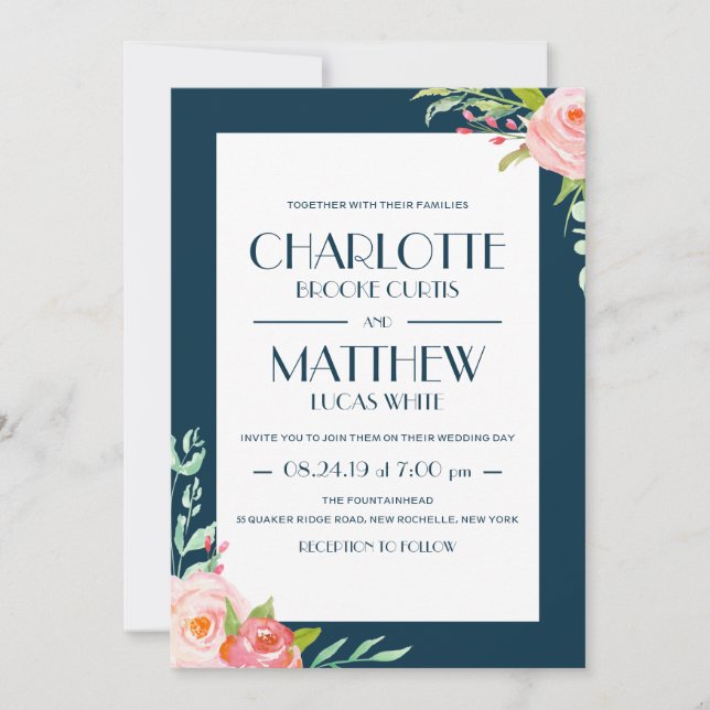 Blühende Botanicals | Wedding Einladung (Vorderseite)