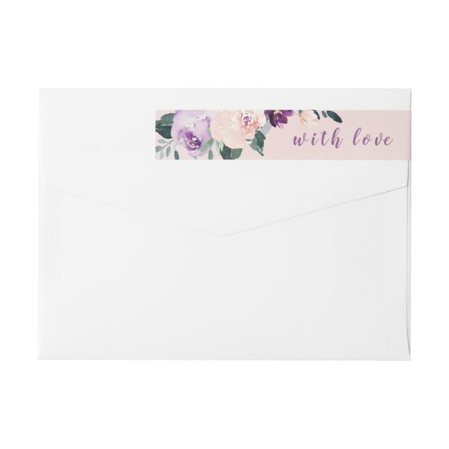 Blühende botanische Hochzeit lila Blüten (Rückseite)