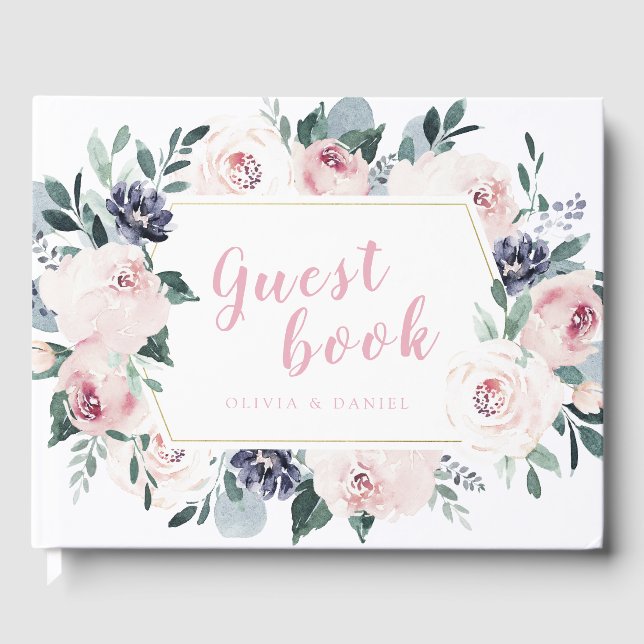 Blühende botanische Hochzeit mit süßem Duft Gästebuch (Vorderseite)