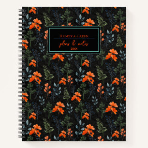 Blühende botanische Orangenblütenzweig Notizbuch