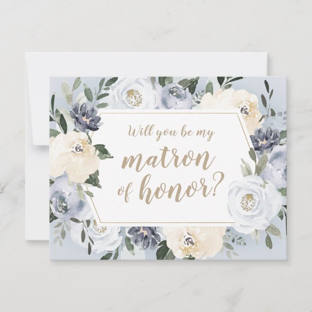 Blühende botanische Würden Sie meine Ehrenmatron s Einladung (Vorderseite)