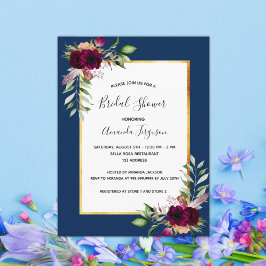 Blühende Brautdusche aus Burgund Postkarte