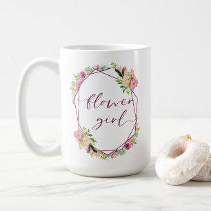 Blühende Chic Mint & Blassrosa Florale Blumenmädch Kaffeetasse