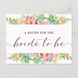 Blühende Chic Mint & Blush Bridge als Rezept Card Ankündigungspostkarte