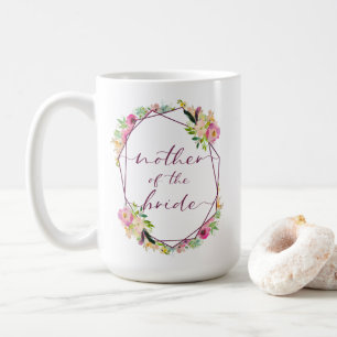 Blühende Chic Minze & Rosafarbene Brautmutter Kaffeetasse