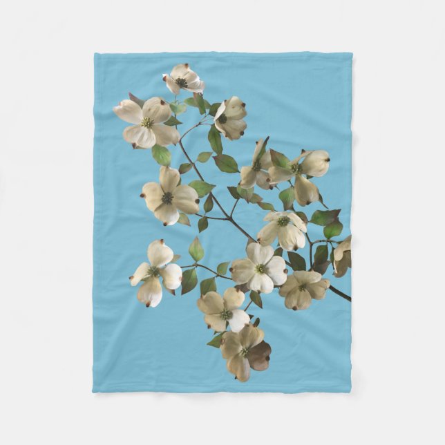 Blühende Dogwood-Baumzweigung Fleecedecke (Vorderseite)