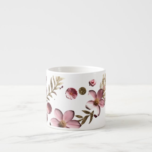 Blühende Eleganz: Tasse Espresso (Vorderseite)