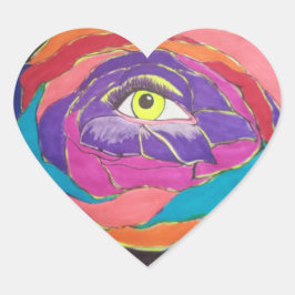 Blühende Exzellenz Herz-Aufkleber