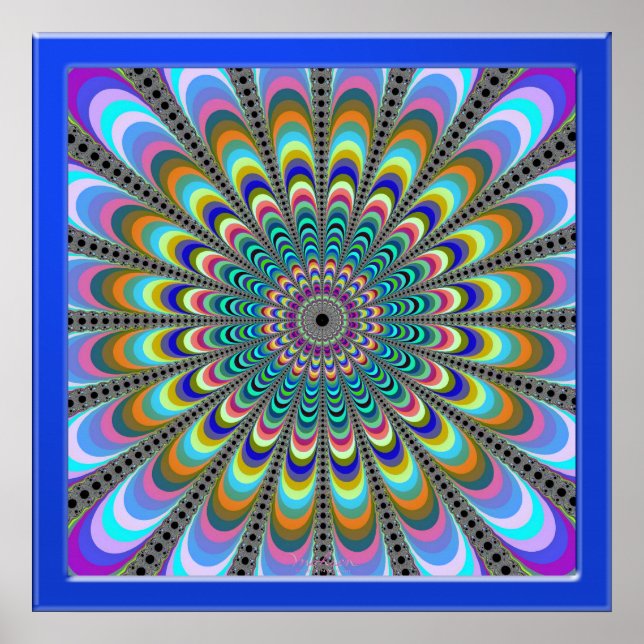 Blühende Farbblüten Poster (Vorne)