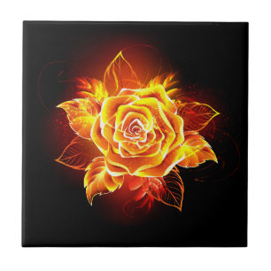 Blühende Feuerrose Fliese