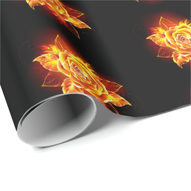 Blühende Feuerrose Geschenkpapier (Rolleneckpunkt)