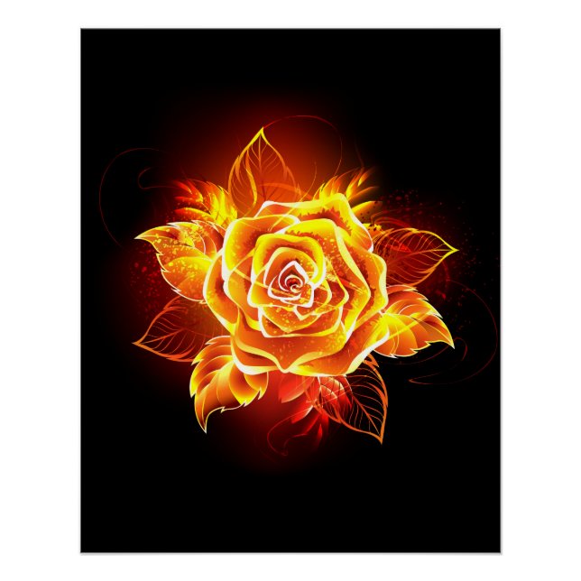 Blühende Feuerrose Poster (Vorderseite)