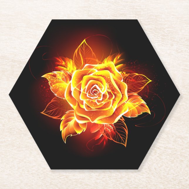 Blühende Feuerrose Untersetzer (Vorderseite)