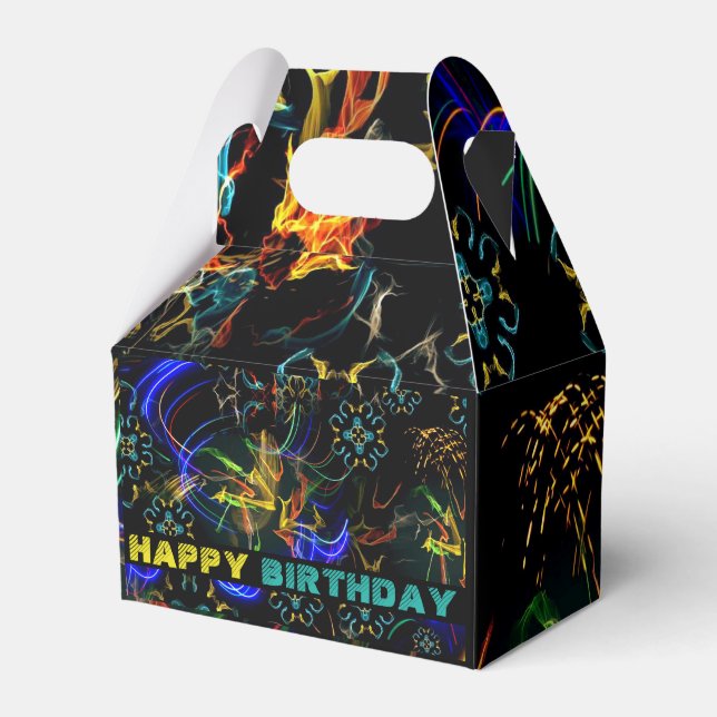 Blühende Feuerwerkskunst Geburtstag Geschenkschachtel (Vorderseite)