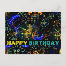 Blühende Feuerwerkskunst Geburtstag Postkarte