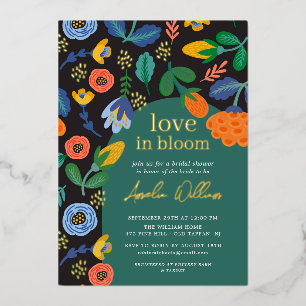 Blühende Florale Liebe Brautparty Folieneinladung