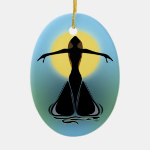 Blühende Frau Keramikornament