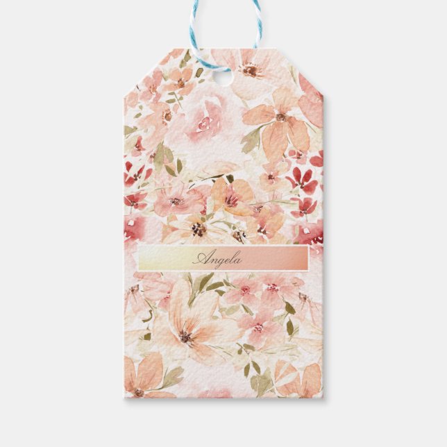 Blühende Frühlingsblumen Geschenkanhänger (Vorderseite)